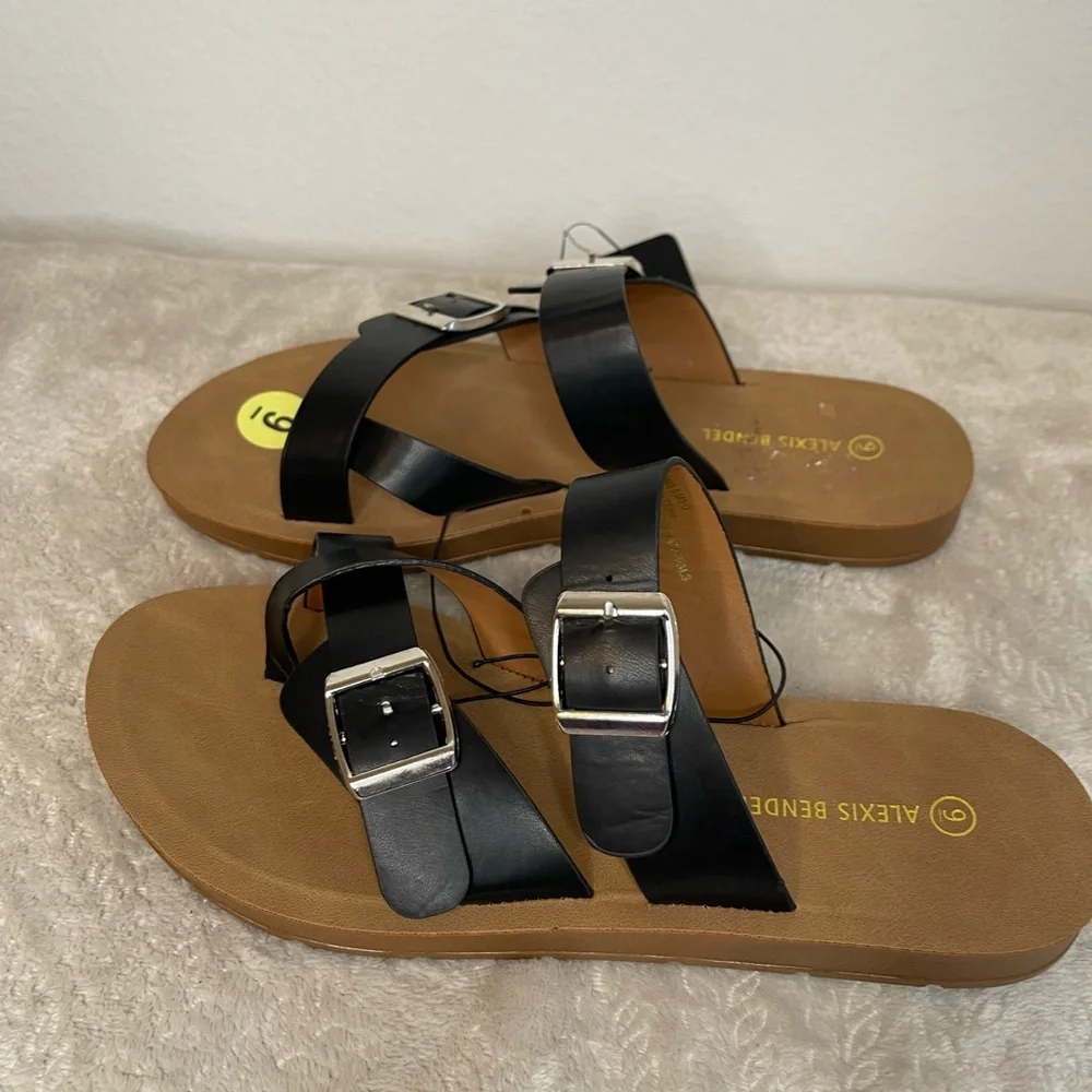 Alex Marie Black and‎ Tan Women's Sandals